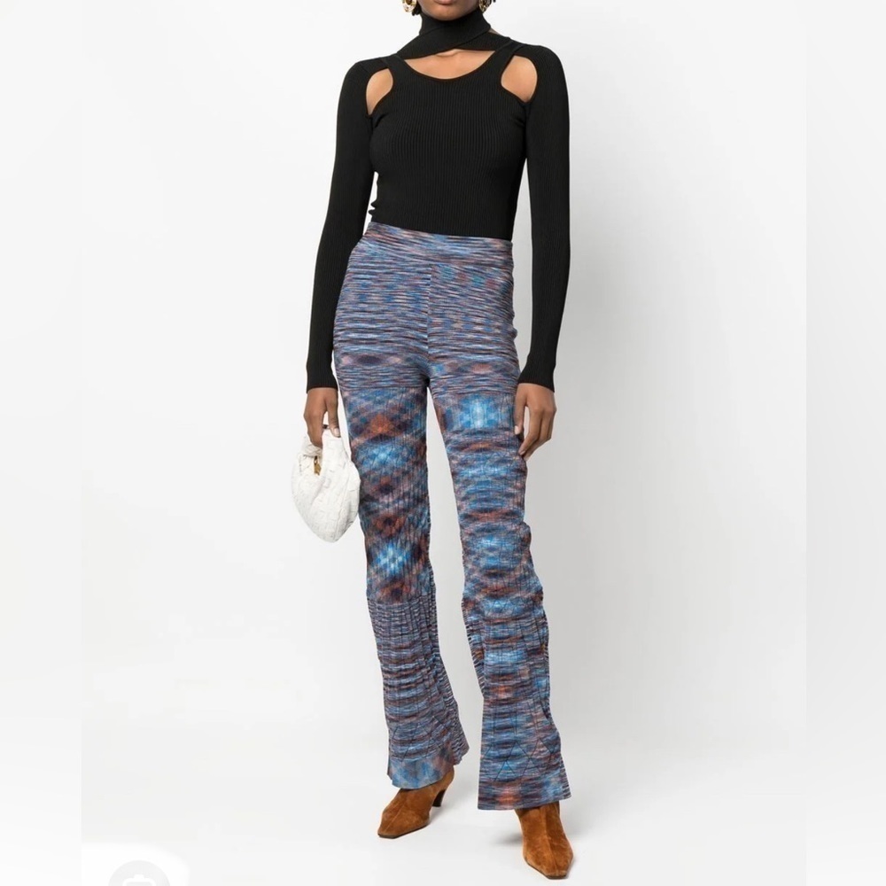 Jonathan Simkhai multicolored knitted flared trousers